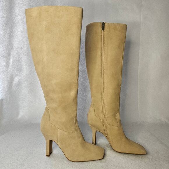 VINCE CAMUTO Sz 6 Leather Tan oatmeal Knee High "KALINDER" NWT tortilla - Picture 1 of 5